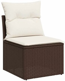 vidaXL Σετ Καναπέ Κήπου με μαξιλάρι 6 pcs Καφέ Πολυ ράταν
