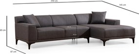 Corner Sofa Petra R Corner - Anthracite Anthracite