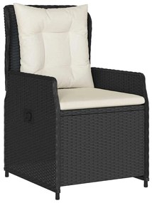 vidaXL Σέτ φαγητού για κήπο 7 pcs Μαύρο συνθετικό ρατάν