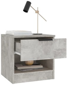 vidaXL Κομοδίνα 2 τεμ. Γκρι Σκυροδέματος από Επεξεργασμένο Ξύλο