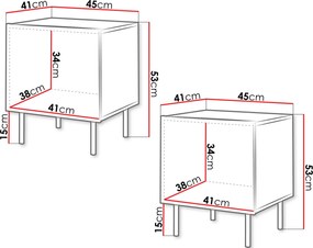 Σετ δύο Κομοδίνα Tacos