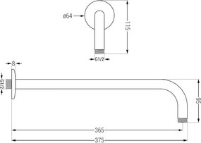 Mexen Kai DR70 σετ εντοιχισμένης μπανιέρας-ντους με κεφαλή ντους 25 cm, χρώμιο
