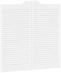 vidaXL Swing Doors Louvred Design 2 ζευγών Λευκό 100x100 cm