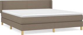 vidaXL Κρεβάτι Boxspring με Στρώμα Taupe 160x200 εκ. Υφασμάτινο