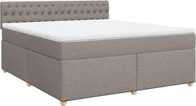 vidaXL Κρεβάτι Boxspring με Στρώμα Taupe 180x200 εκ. Υφασμάτινο