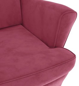vidaXL Πολυθρόνα Μπορντό από Βελούδο με Σκαμπό