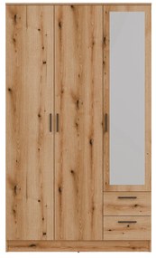 Ντουλάπα Orlando 222, Ελαφριά δρυς, 205x120x52cm, 106 kg, Πόρτες ντουλάπας: Με μεντεσέδες | Epipla1.gr