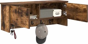 vidaXL Τοίχου Κρεμάστρα Καπνιστό Δρύς 80 x 20 x 30 cm