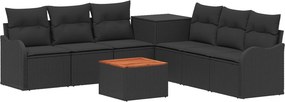 vidaXL Σετ Καναπέ 8 τμχ. Μαύρο 55 x 55 x 37 εκ Πολυ-ρακί και Χάλυβας