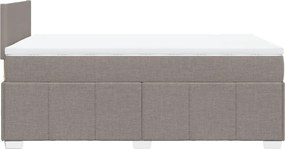 vidaXL Κρεβάτι Boxspring με Στρώμα Taupe 120x200 εκ. Υφασμάτινο