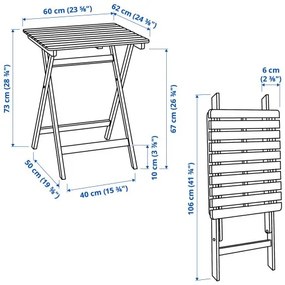 ASKHOLMEN τραπέζι πτυσσόμενο/εξωτερικού χώρου, 60x62 cm 305.574.98