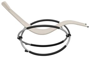 vidaXL Ξαπλώστρα Παιδική Κρεμ Ατσάλινη