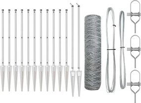 vidaXL Στύλος Περιφράξεων Ασημί 25 x 0,8 m (50 mm πλέγμα) Ατσάλι