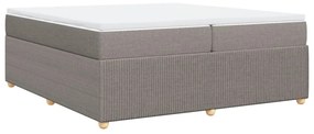 vidaXL Κρεβάτι Boxspring με Στρώμα Taupe 200x200 εκ. Υφασμάτινο