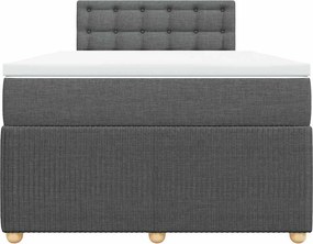 vidaXL Κρεβάτι Boxspring με Στρώμα Σκούρο Γκρι 120x190 εκ Υφασμάτινο