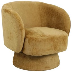 Πολυθρόνα περιστρεφόμενη Kreslo ύφασμα σε μελί απόχρωση 78x81x77εκ 78x81x77 εκ.