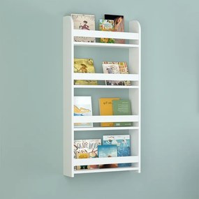 Επιτοίχια βιβλιοθήκη - ραφιέρα Montessori Megapap χρώμα λευκό 60x15x120εκ.-GP041-0097,1