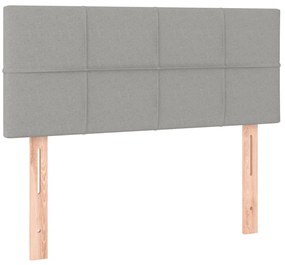 vidaXL Κρεβάτι Boxspring με Στρώμα &amp; LED Αν.Γκρι 80x200 εκ. Υφασμάτινο