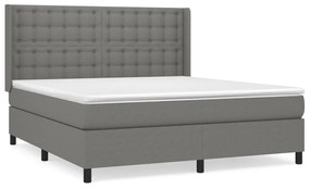 ΚΡΕΒΑΤΙ BOXSPRING ΜΕ ΣΤΡΩΜΑ ΣΚΟΥΡΟ ΓΚΡΙ 160X200 ΕΚ ΥΦΑΣΜΑΤΙΝΟ 3131762