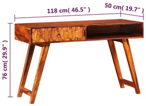 vidaXL Γραφείο 118 x 50 x 76 εκ. από Μασίφ Ξύλο Ακακίας