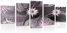 5 μέρη εικόνα λουλούδια σε όμορφο φόντο - 100x50