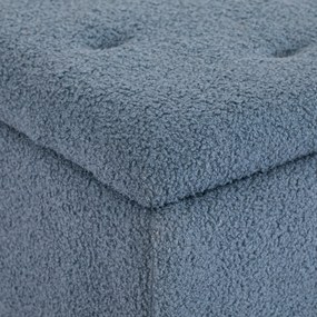 HOMCOM Πολυθρόνα αποθήκευσης, σεντούκι, όψη κασμίρ, έως 120 kg, πλαίσιο από φυσικό ξύλο, 95 x 38 x 45 cm, Μπλε