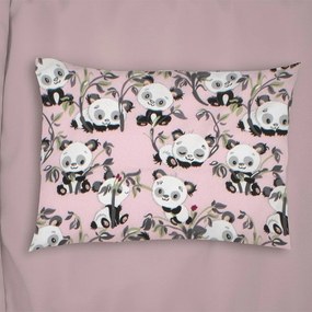 Μαξιλαροθήκη Παιδική Panda Bear 97 Pink DimCol 35X45 100% Cotton Flannel
