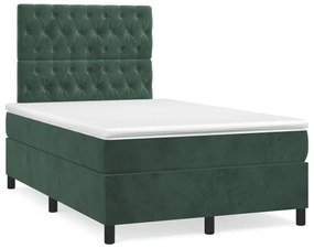 ΚΡΕΒΑΤΙ BOXSPRING ΜΕ ΣΤΡΩΜΑ ΣΚΟΥΡΟ ΠΡΑΣΙΝΟ 120X200ΕΚ. ΒΕΛΟΥΔΙΝΟ 3143196