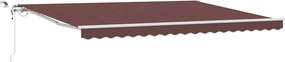 vidaXL Τέντα Πτυσσόμενη Αυτόματη με LED Καφέ 450x300 εκ.