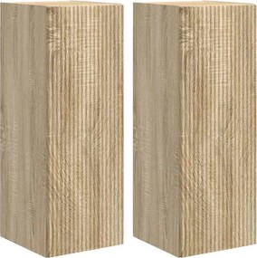 vidaXL Ντουλάπι Τηλεόρασης Τοίχου 2 pcs Σονόμα Επεξεργασμένο Ξύλο