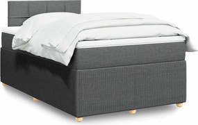 vidaXL Κρεβάτι Boxspring με Στρώμα Σκούρο Γκρι 120x190 εκ Υφασμάτινο