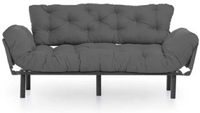 Καναπές - Κρεβάτι Τριθέσιος Nitta 859FTN1362 185x70x85cm Grey