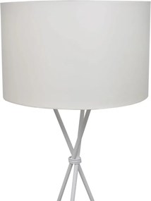 Φωτιστικό Δαπέδου με Καπέλο και Ψηλή Βάση Λευκό