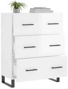 vidaXL Ντουλάπι Γυαλιστερό Λευκό 69,5x34x90 εκ. Επεξεργασμένο Ξύλο