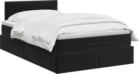 VidaXL Κρεβάτι Ottoman με στρώμα Μαύρο 120 x 190 cm Βελούδο
