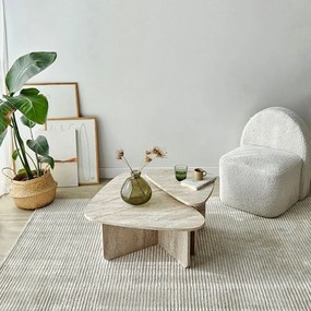 Σετ Τραπεζιών Σαλονιού Τραβερτίνη CANUR 90x60x35