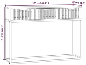 vidaXL Τραπέζι Κονσόλα 105x30x75 εκ. από Επεξεργασμένο Ξύλο και Σίδερο