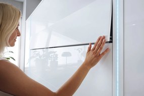 Κρεβάτι - ντουλάπα Concept Pro Lenart AH109 (Άσπρο + Γυαλιστερό λευκό), Μονόκλινο, Άσπρο, 90x200, Πλαστικοποιημένη μοριοσανίδα, Τάβλες για Κρεβάτι,