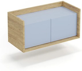 MOBIUS low cabinet 2D color: hikora oak/light blue DIOMMI V-PL-MOBIUS-SZAFKA NISKA_2D-NIEBIESKI DIOMMI-60-22420