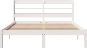 vidaXL Σκελετός Κρεβ. Χωρίς Στρώμα Λευκό 135x190 εκ Μασίφ Πεύκο