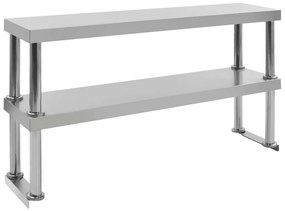 VidaXL Ράφι Επιτραπέζιο για Πάγκο Διώροφο 120x30x65 εκ. Ανοξ. Ατσάλι