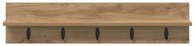 vidaXL Τοίχου Κρεμάστρα με ράφι artisan δρυς 80 x 10.5 x 18 εκ