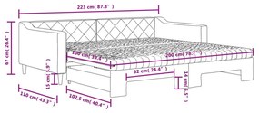 Καναπές Κρεβάτι Συρόμενος Αν. Γκρι 100x200εκ Ύφασμα Στρώματα - Γκρι