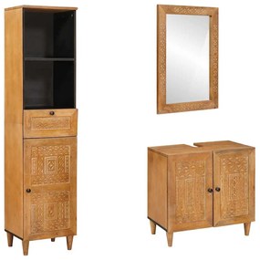 vidaXL Σετ Επίπλων Μπάνιου με συρτάρι 3 pcs Καφέ 38 x 33 x 160 εκ.