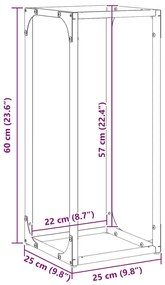 Ράφι για καυσόξυλα Ανθρακί 25x25x60 cm Ατσάλι ψυχρής έλασης - Ανθρακί