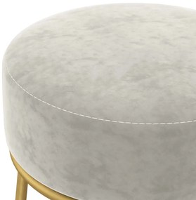 vidaXL Στρογγυλό Σκαμπό Hocker Ανοιχτό Γκρι Βελούδινο