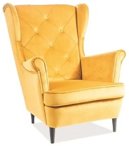 Πολυθρόνα Lady Βελούδινη σε Κίτρινο Χρώμα 56х75х101 DIOMMI LADYV68