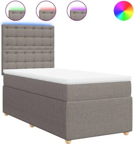 vidaXL Κρεβάτι Boxspring με Στρώμα Taupe 100 x 200 εκ. Υφασμάτινο