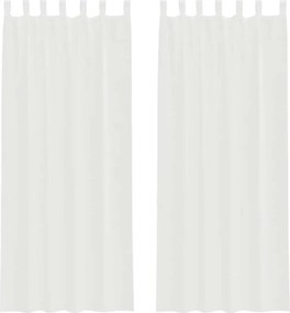 vidaXL Κουρτίνες Voile με βρόχους 2 τεμάχια Λευκό 140x260 cm