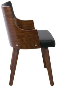 Πολυθρόνα EMERSON Καρυδί/Pu Μαύρο 48x53x79cm